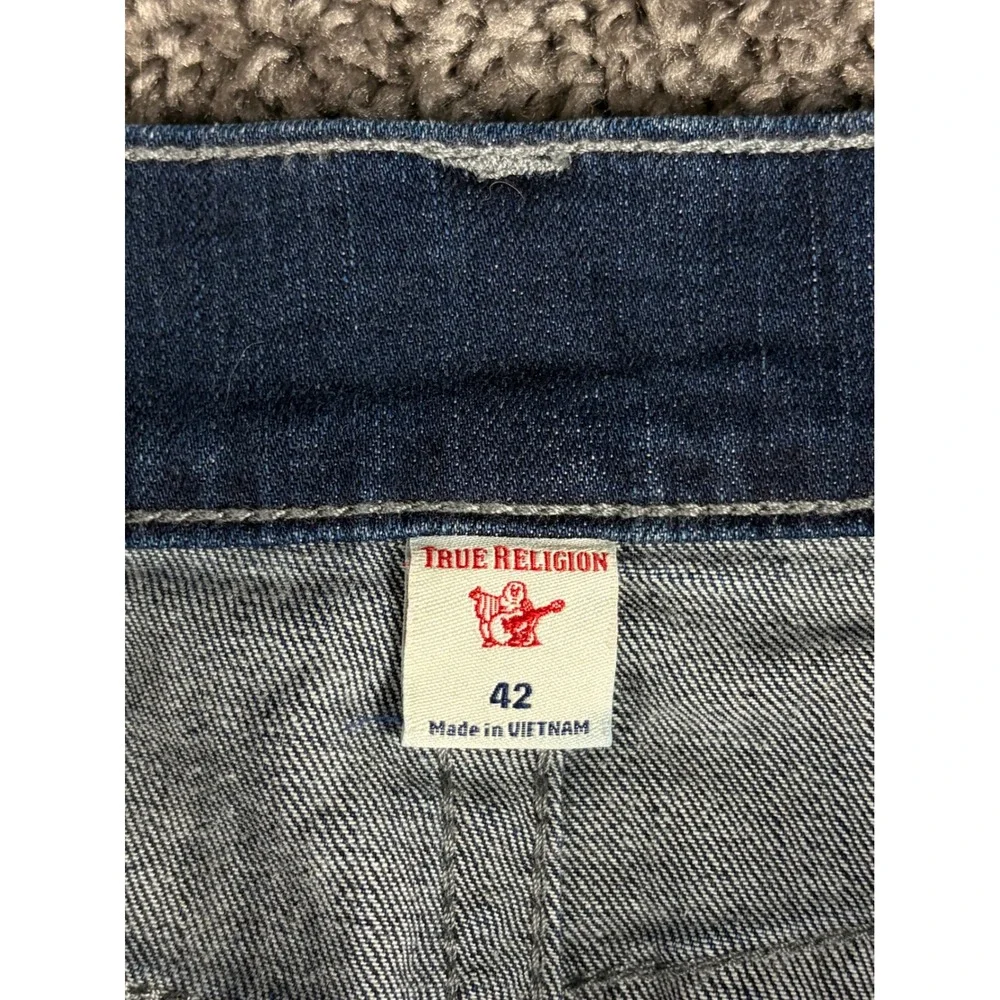 True Religion Geno Relaxed Slim Jeans Blue Hunnids Mens 42 103283 Denim NEW